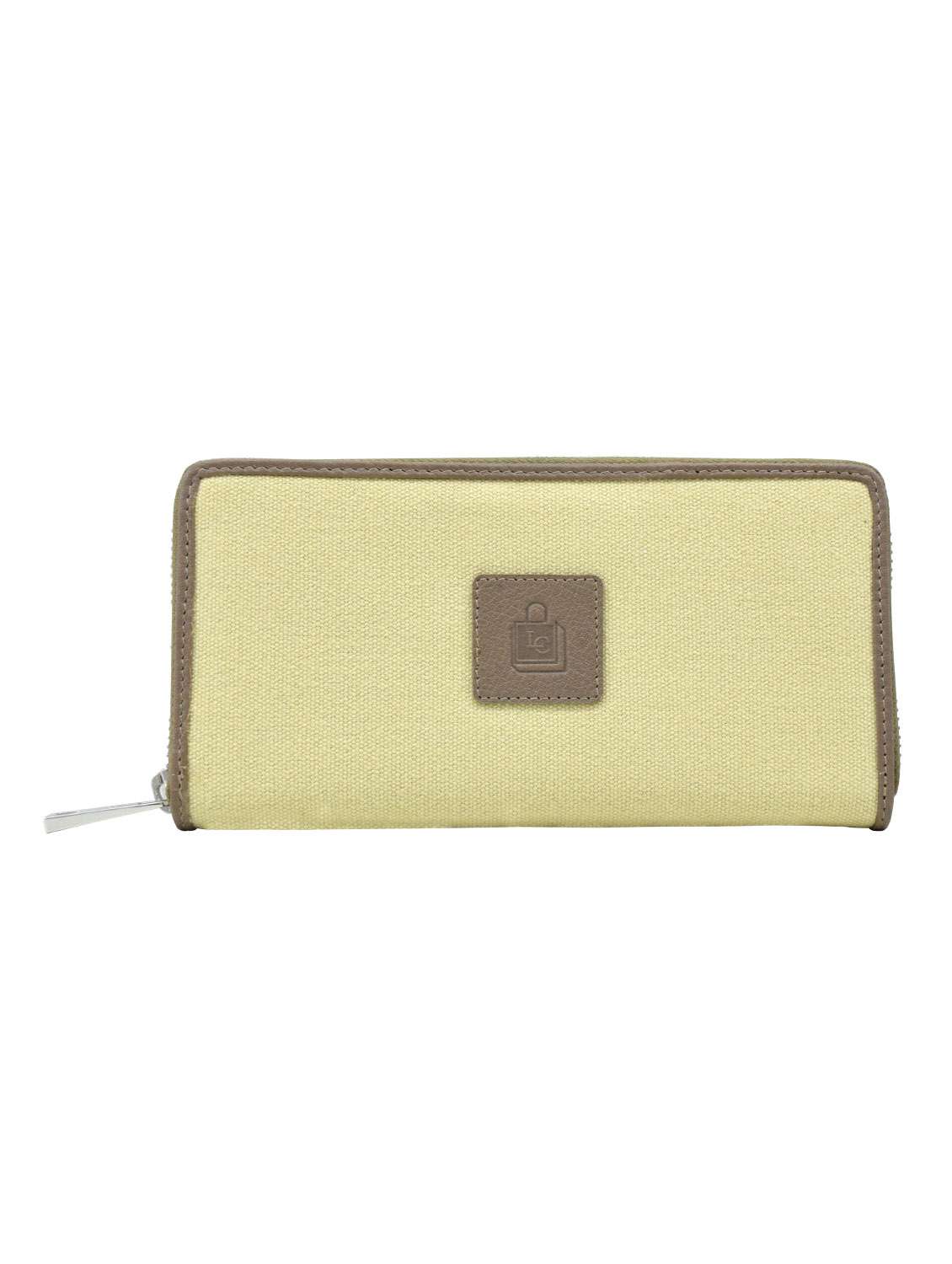 beige canvas wallet