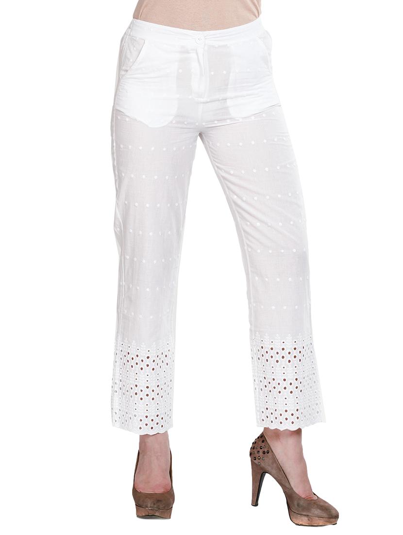 white cotton palazzos