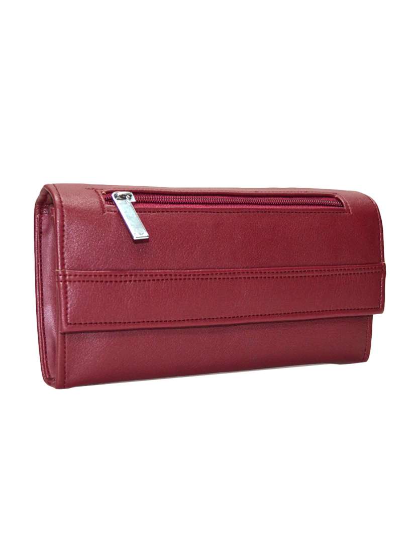 maroon leatherette clutch