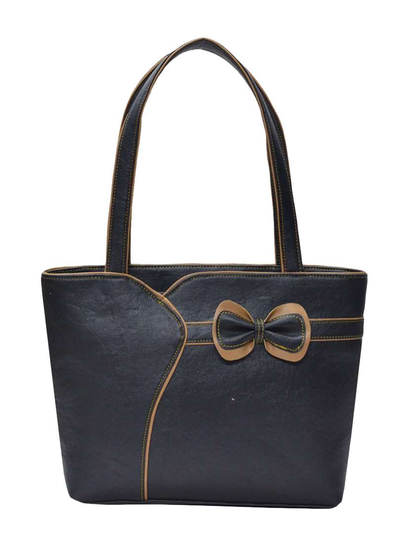 black leatherette handbag