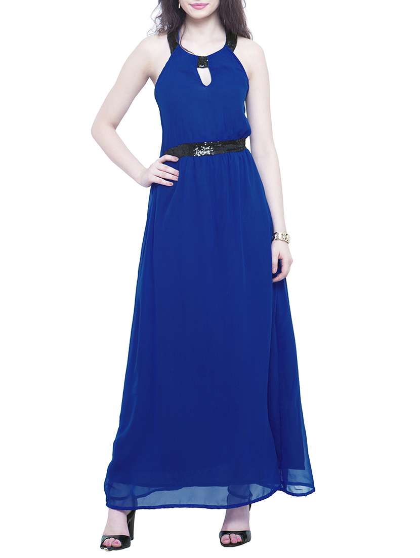 blue georgette dress