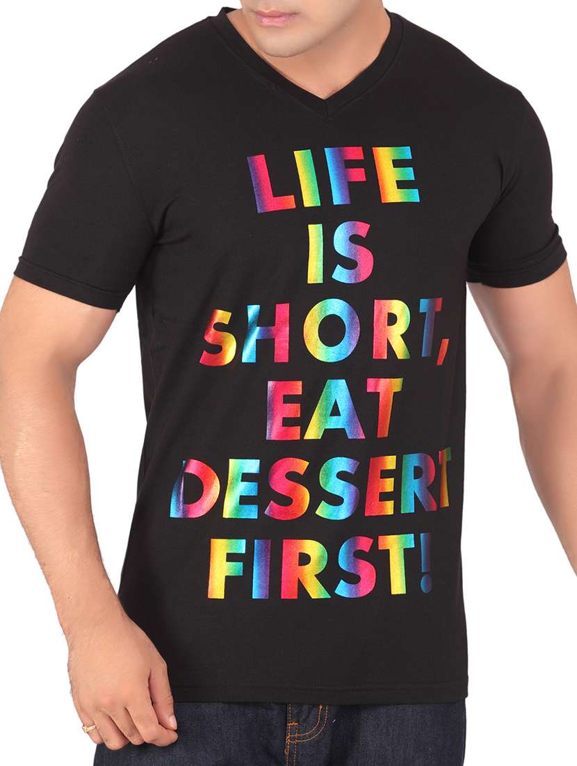 black cotton t-shirt