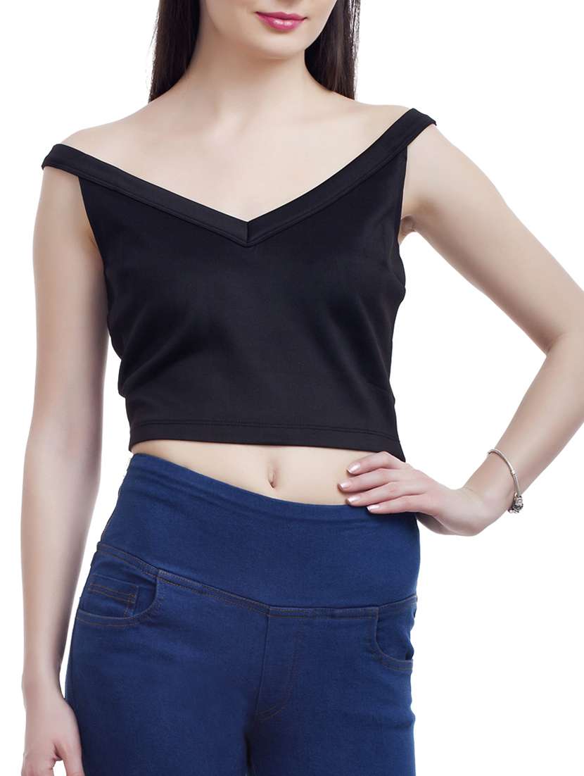 women's crop off shoulder top