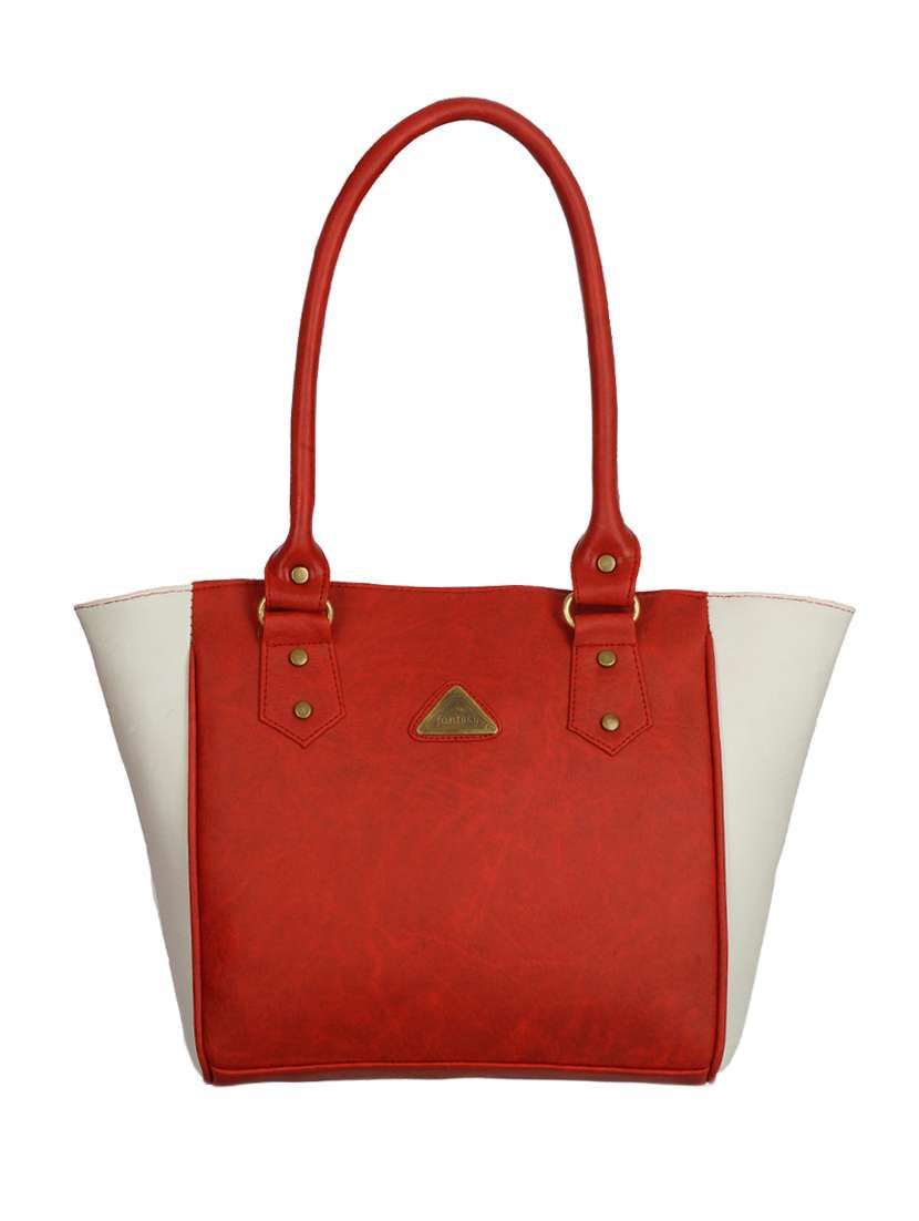 red leatherette handbag