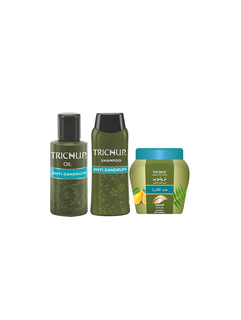 trichup scalp nourishment kit (anti - dandruff oil (100ml), anti - dandruff shampoo (200ml), anti - dandruff cream (200ml))