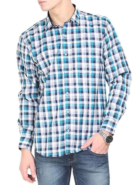 green cotton casual shirt