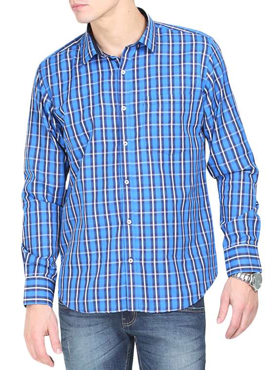blue cotton casual shirt
