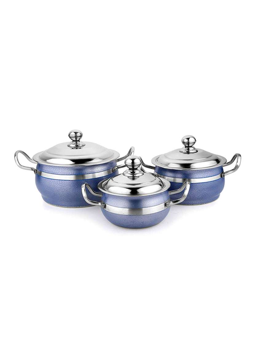 cook and serve casserole blue set of 3 pcs