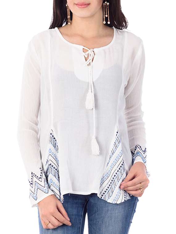 house of tantrums white embroidered top