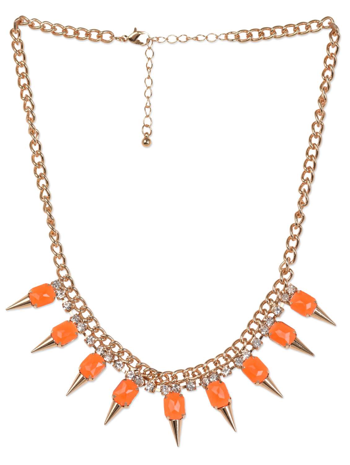 orange beads spiked neckpiece