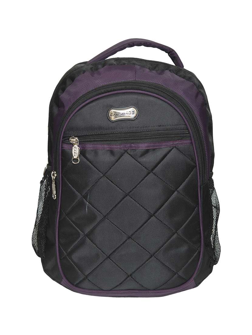 purple,black polyester backpack