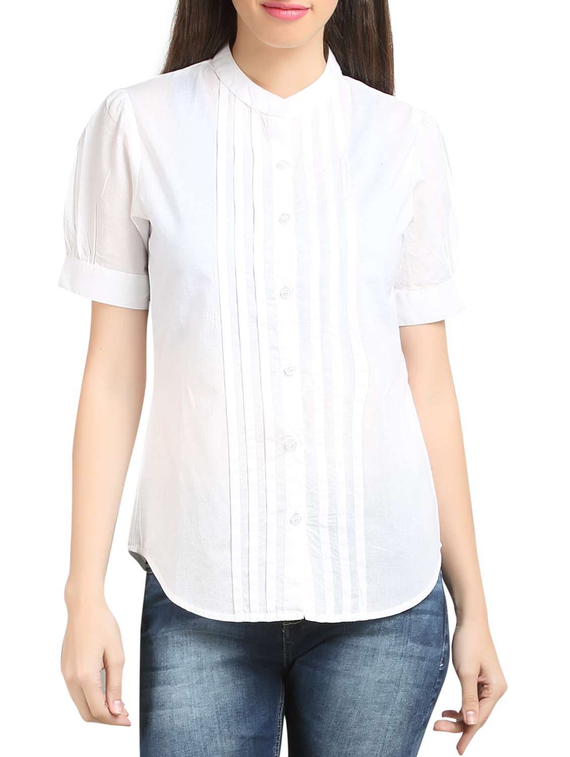 white cotton regular shirt