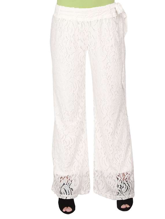 white lace palazzos