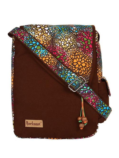 brown printed sling bag - 10629081 -  Standard Image - 0