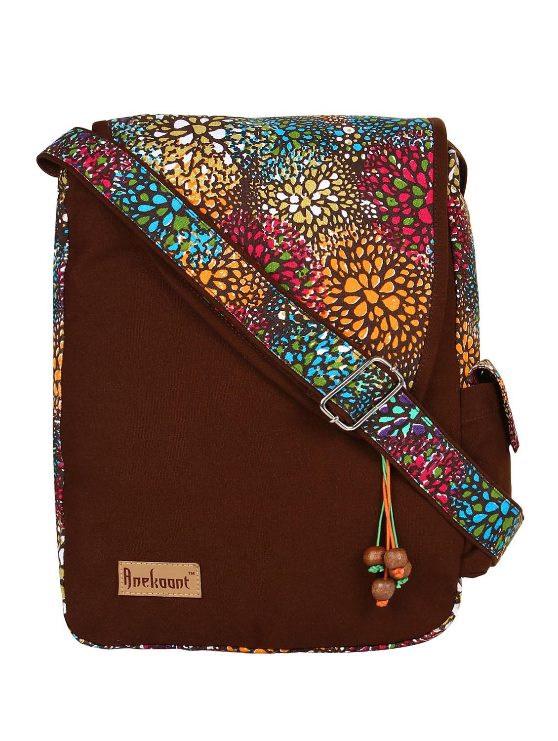 brown printed sling bag - 10629081 -  Zoom Image - 0