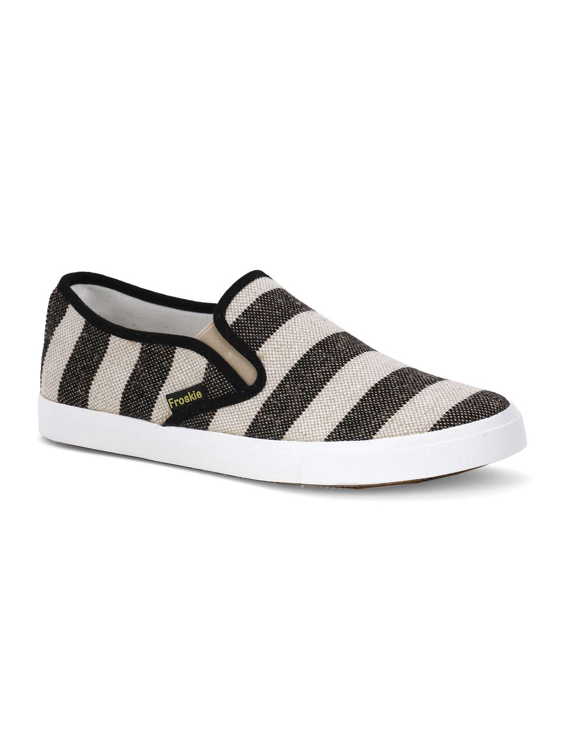 black canvas casual slip on