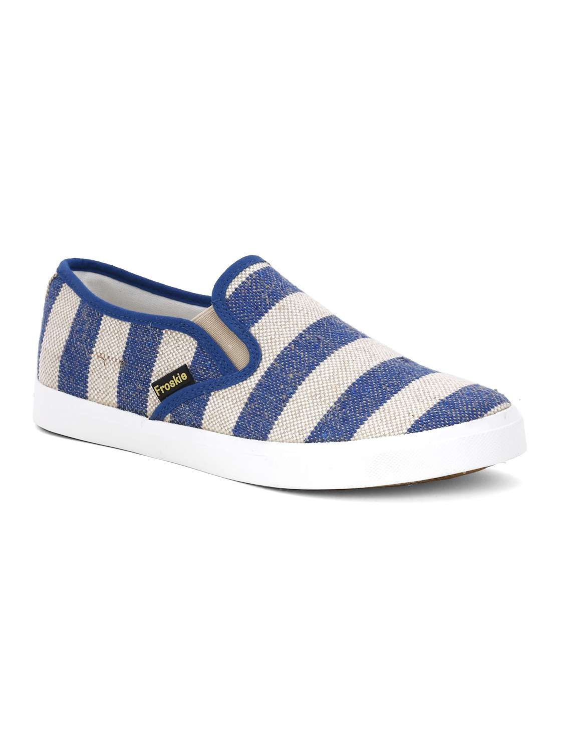 blue canvas casual slip on