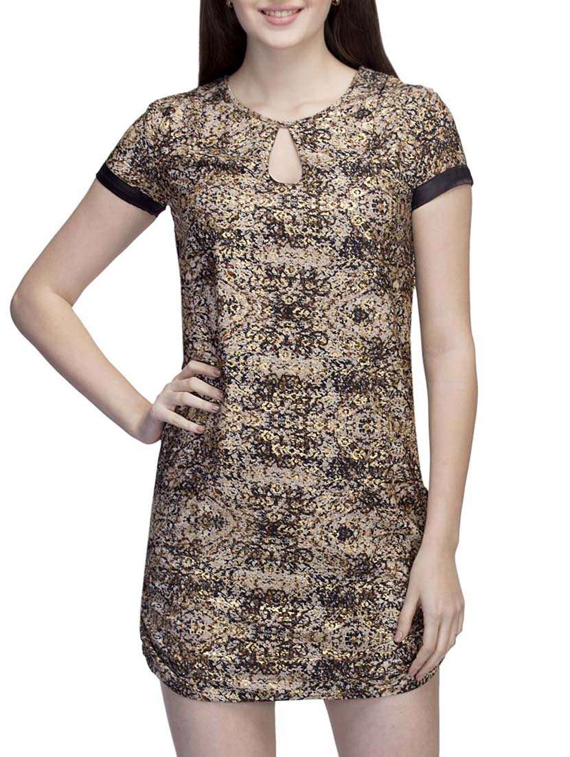 keyhole front curved hem sheath dress