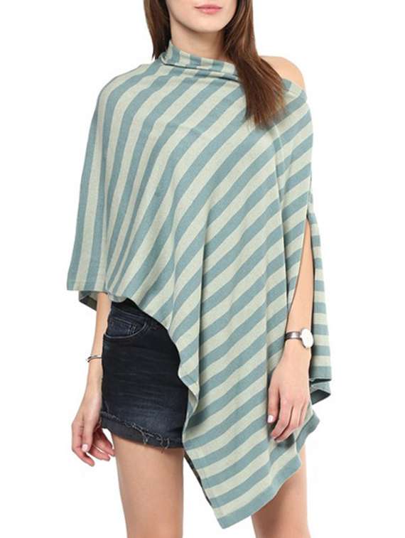 green 100% cotton summer poncho