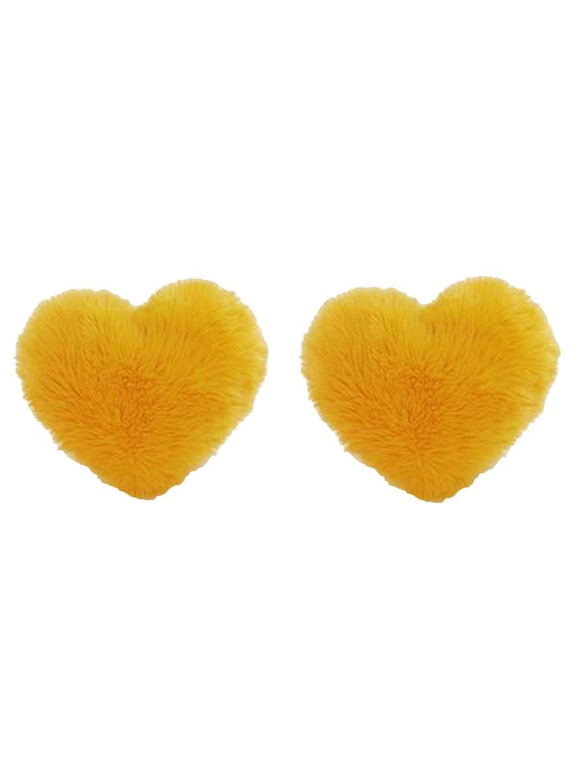 2 furr heart shape cushions