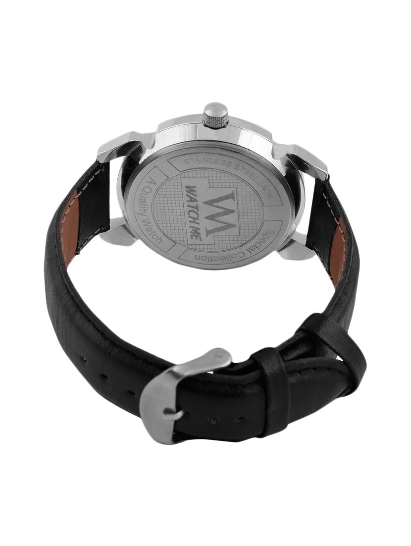 black leather analogue watch - 10809553 - Standard Image - 2