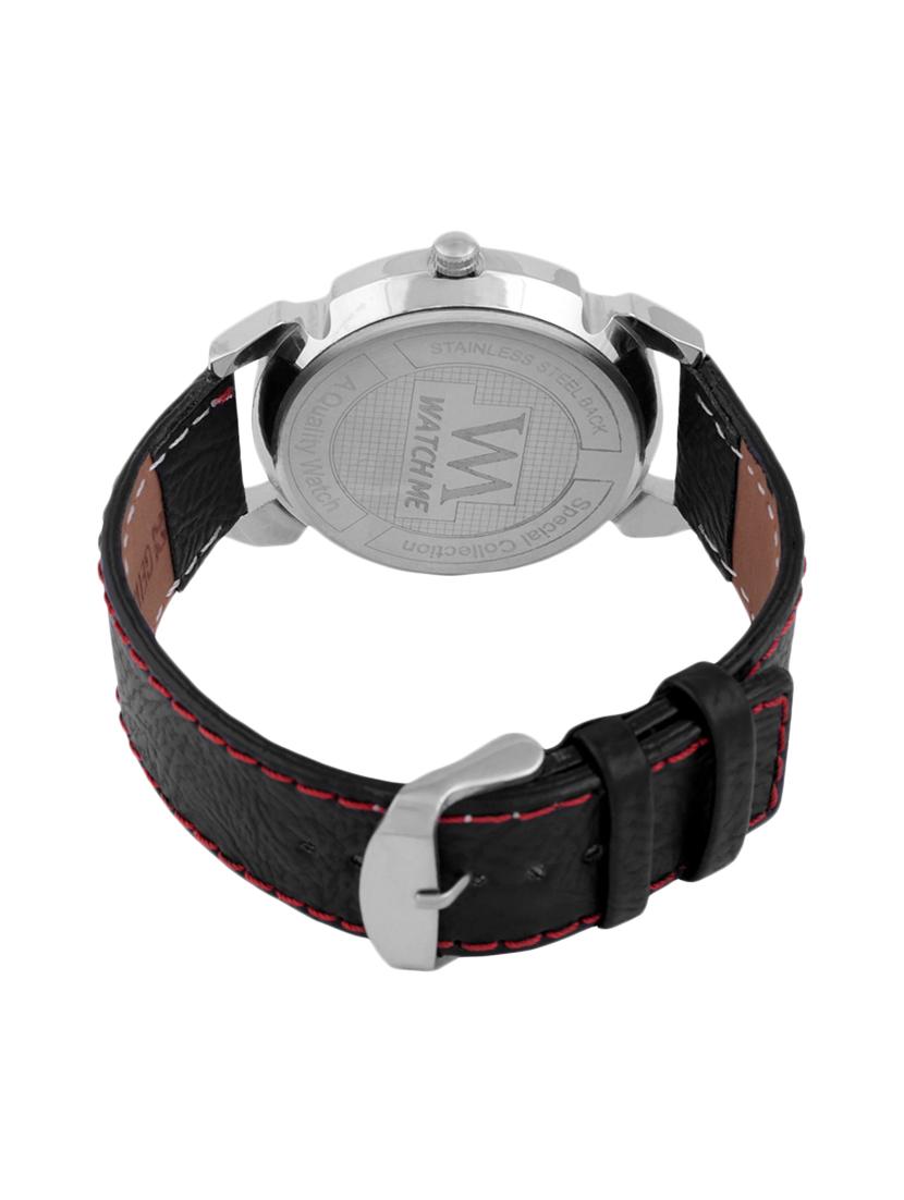 black leather analogue watch - 10809554 - Standard Image - 2