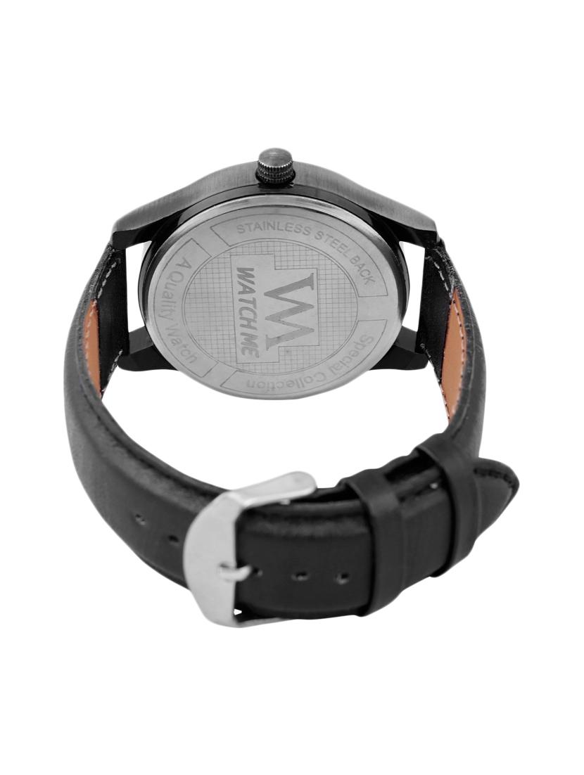 black leather analogue watch - 10809572 - Standard Image - 2