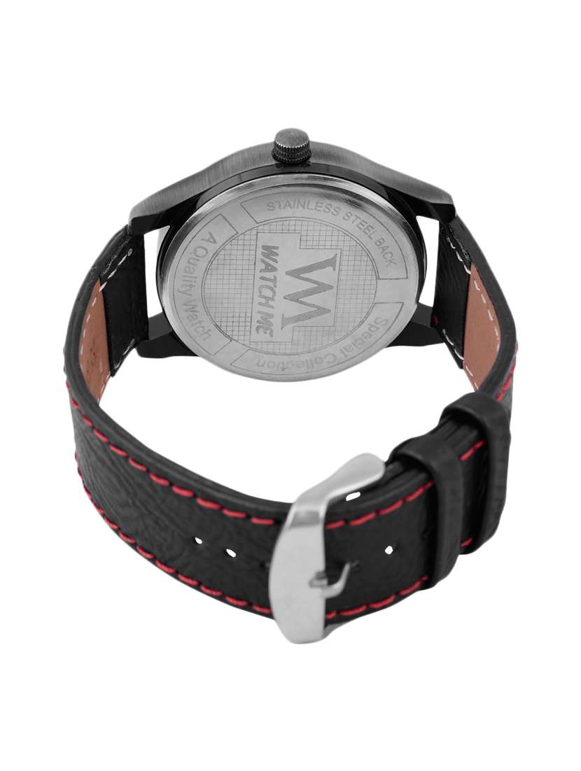 black leather analogue watch - 10809574 -  Standard Image - 2