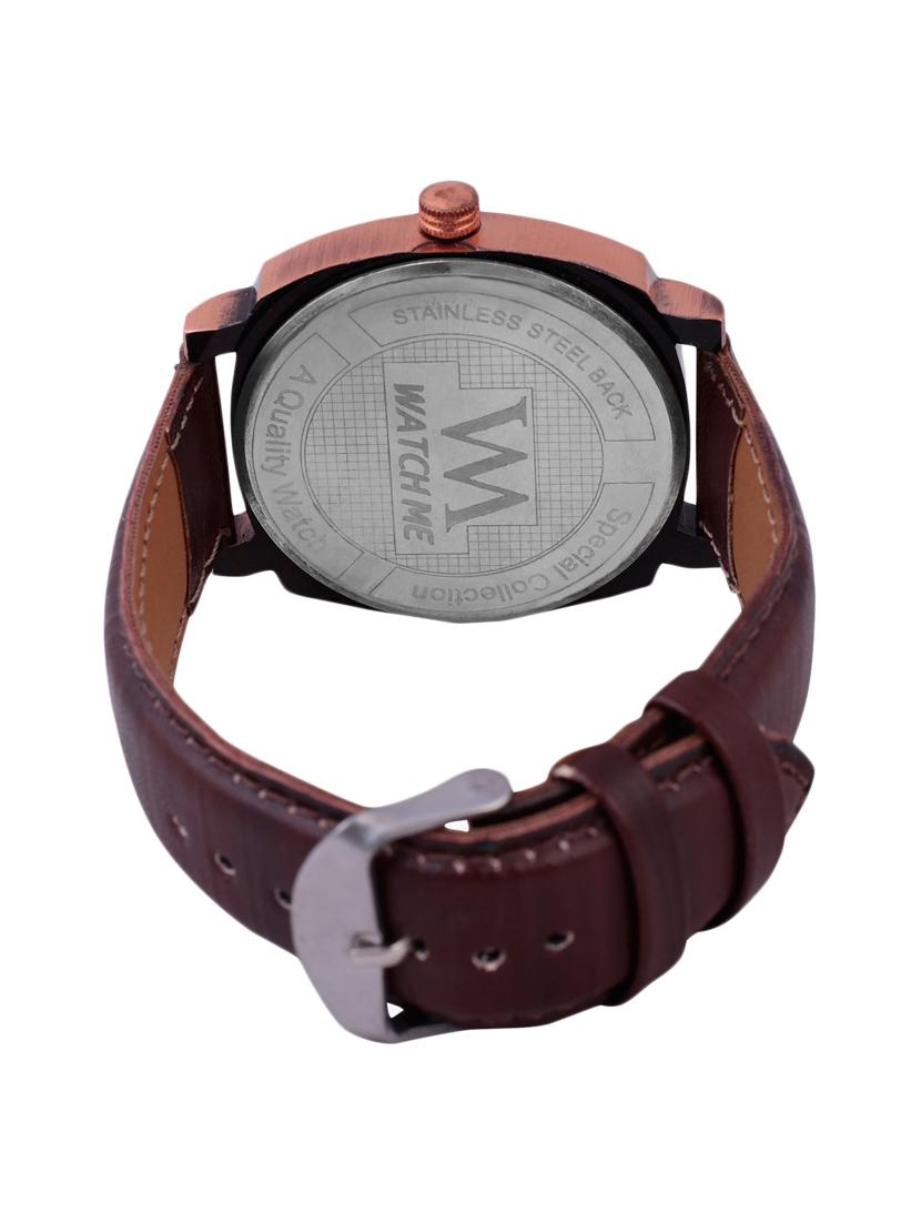 brown leather analogue watch - 10809582 - Standard Image - 2
