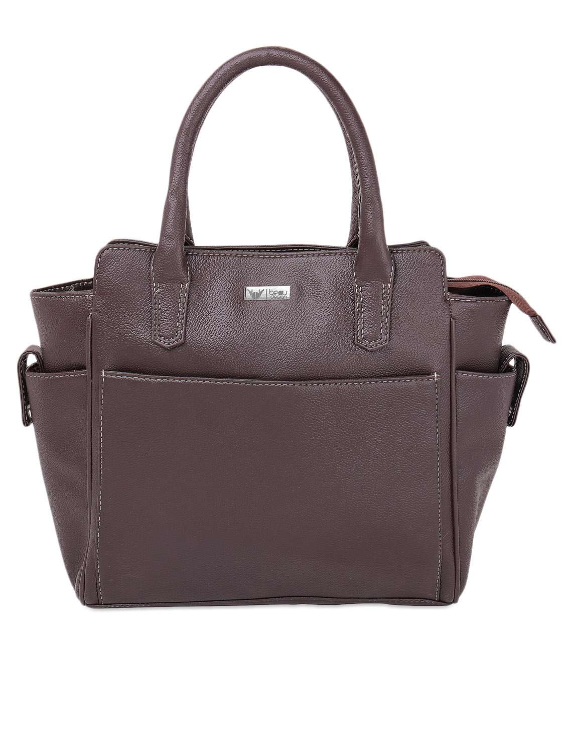 brown leatherette handbag