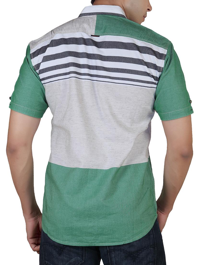 white,grey, green cotton casual shirt - 10819638 - Standard Image - 2