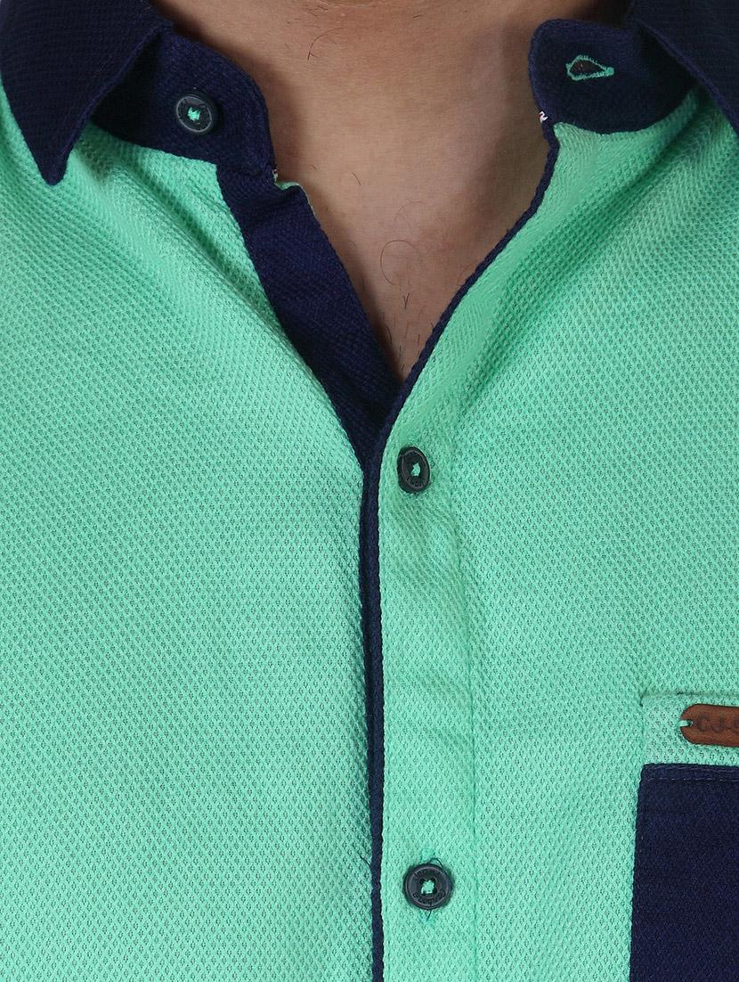 light green cotton casual shirt - 10819643 - Standard Image - 2