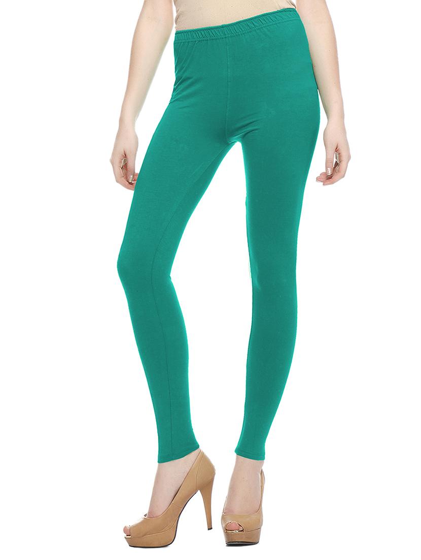 green cotton leggings