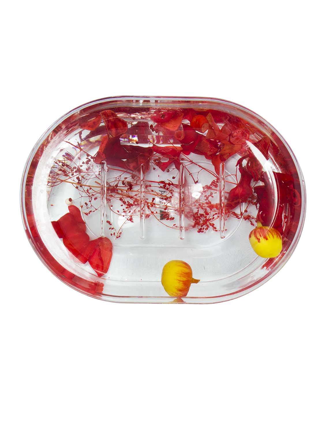 polo lifetime always oval acrylic soap dish - red leaves potpourri