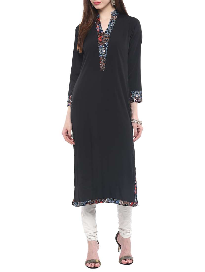 black crepe kurta