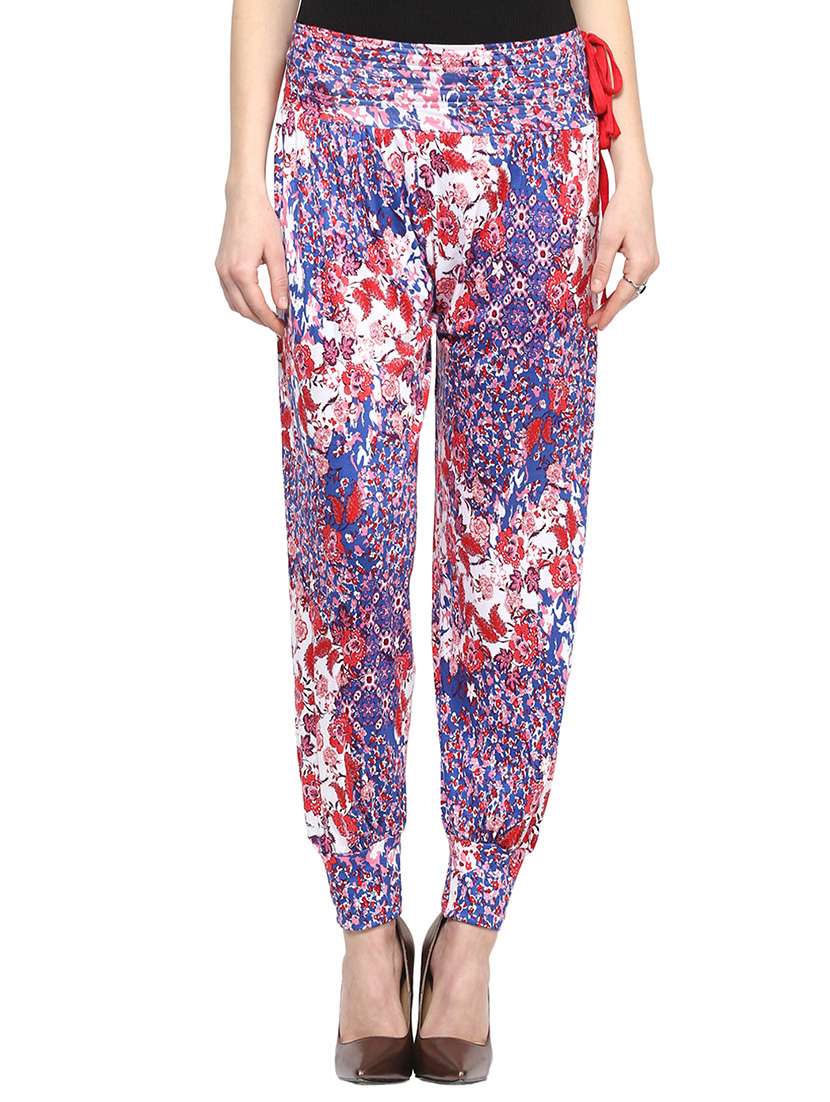 multi colored floral printed harem pant - 10833944 - Zoom Image - 0