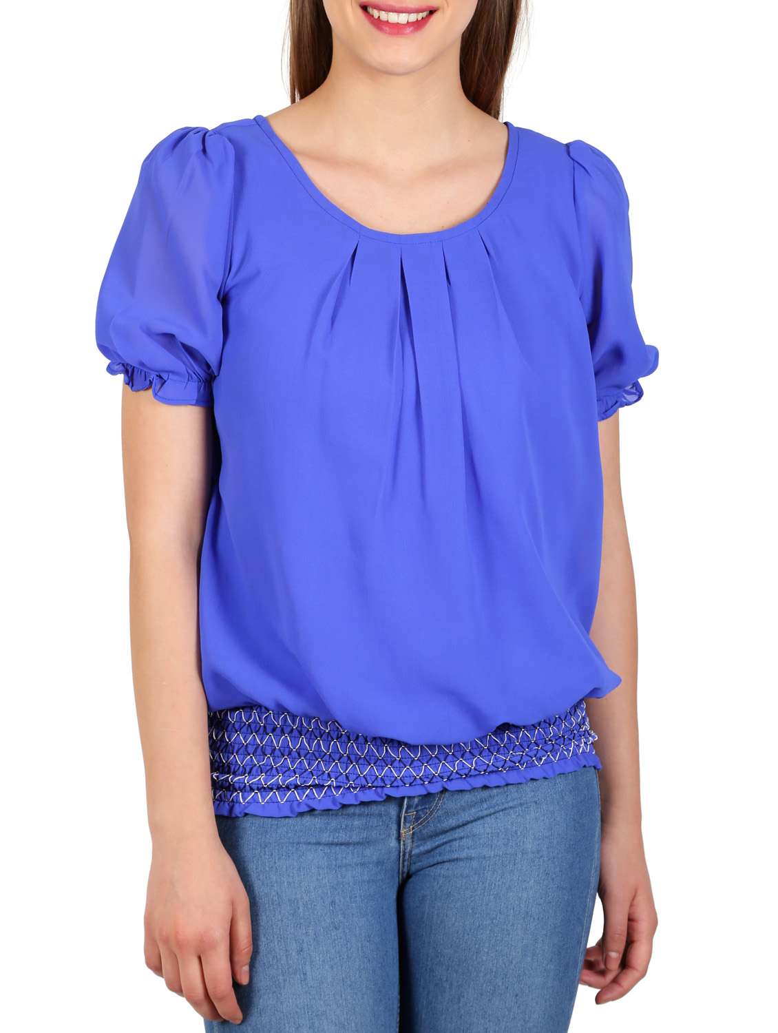 blue georgette top
