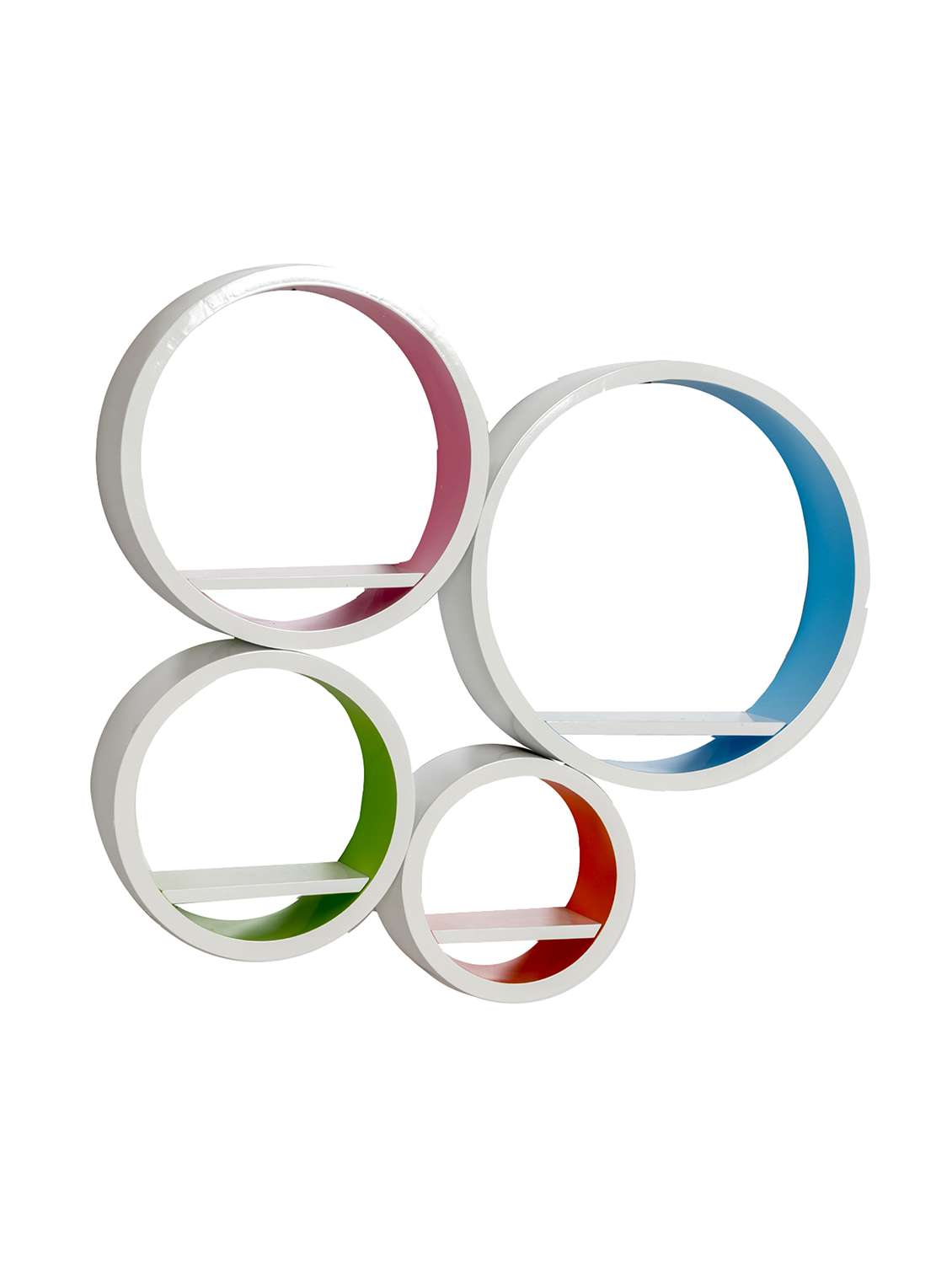 circular patterned beautiful white wall shelves - 10893791 -  Standard Image - 2