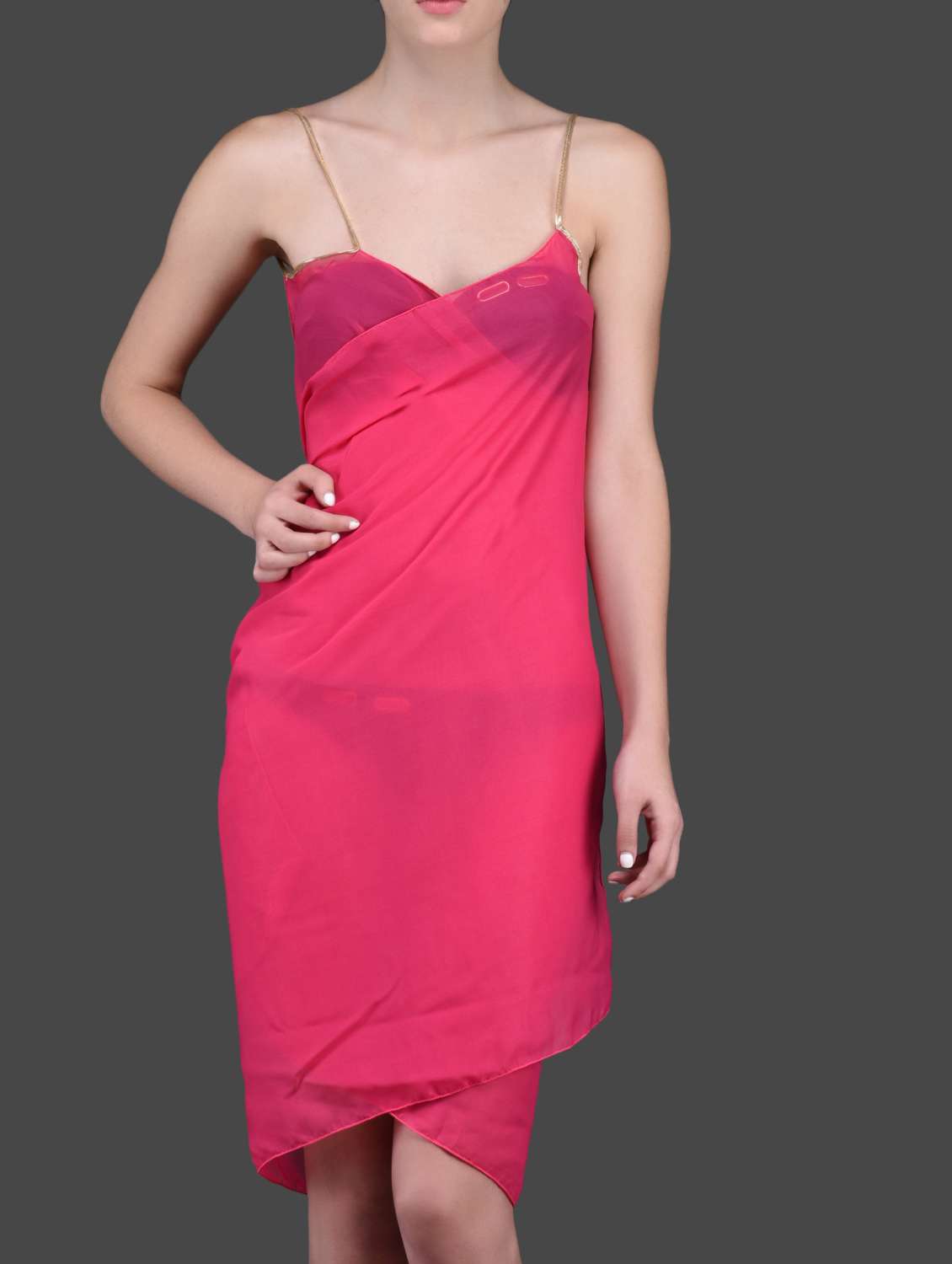 Cross Front Polyester Beach Cover-up