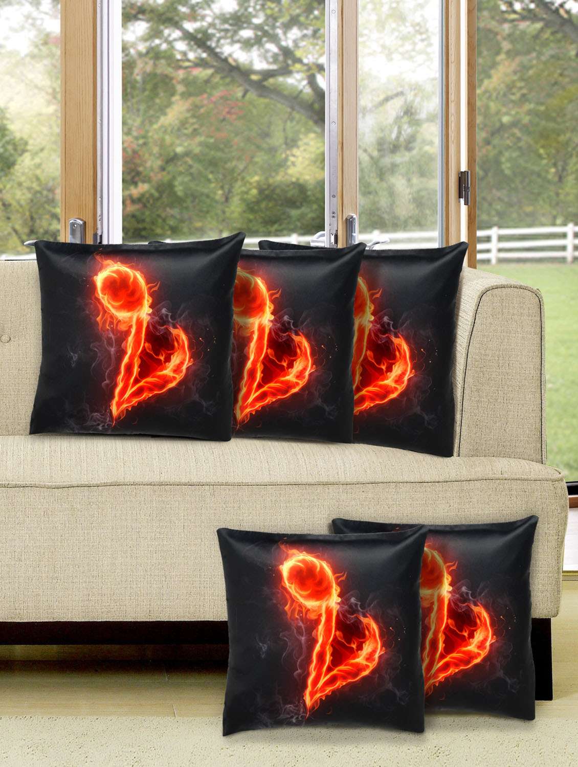 set of 5 digital printed cushion cover