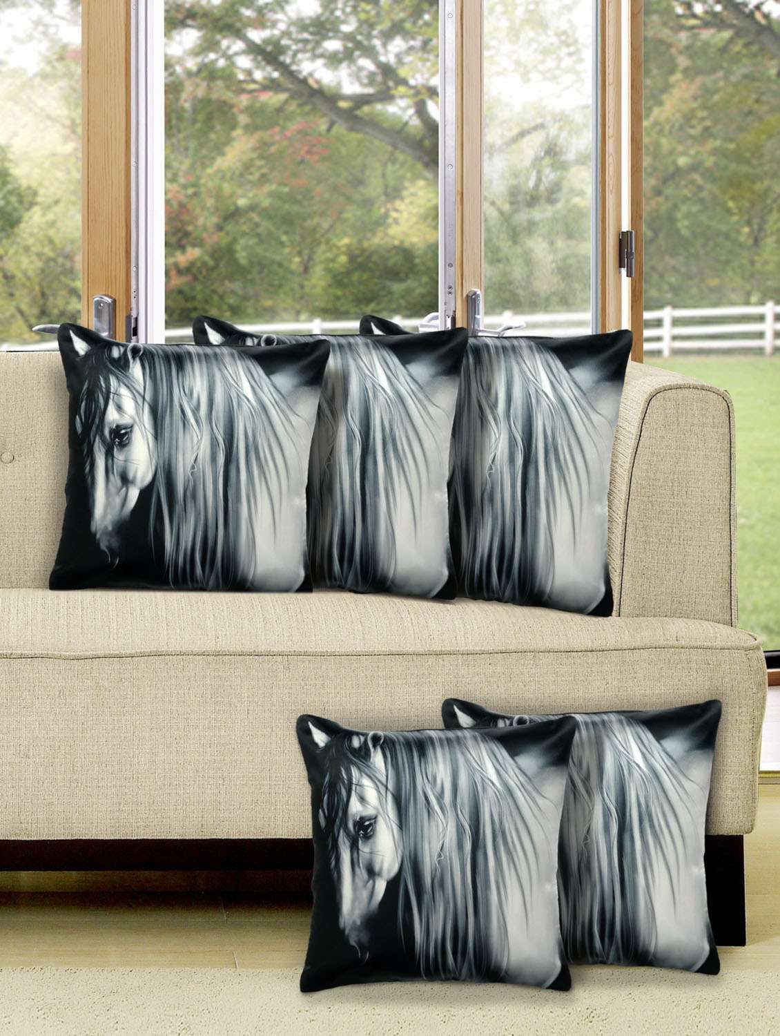 set of 5 digital printed cushion cover