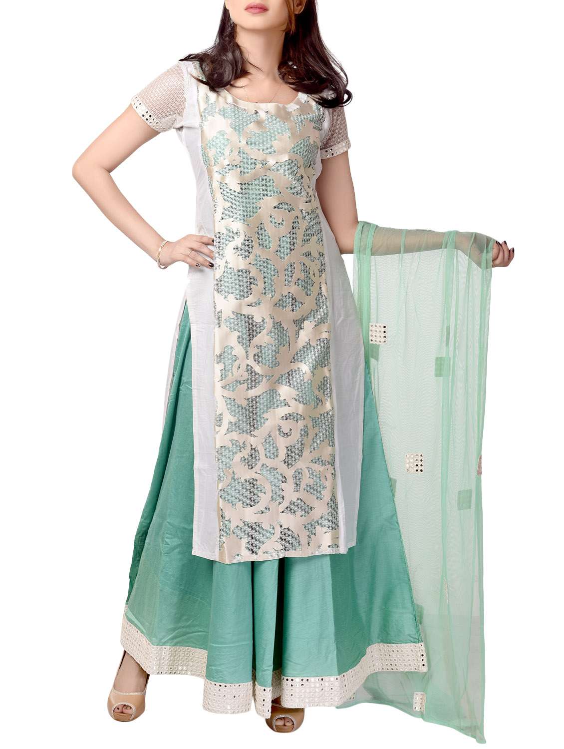green cotton blend set