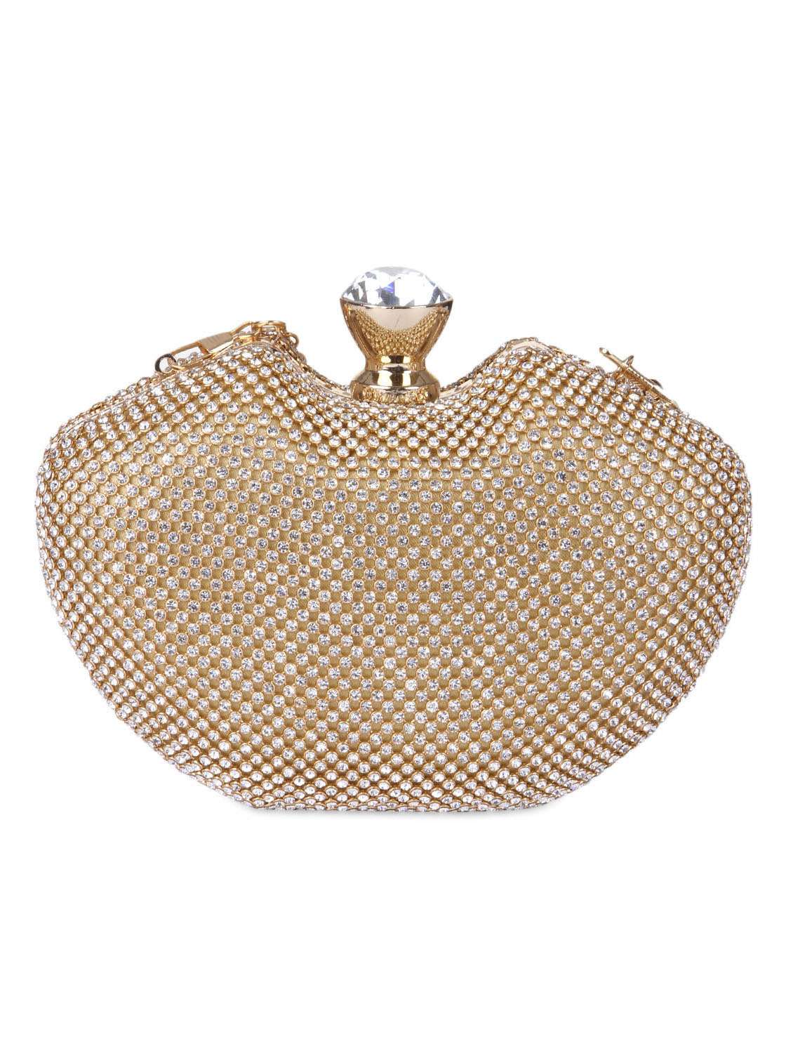 crystal head apple shape box clutch