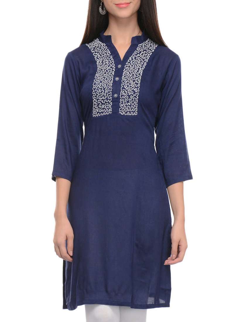 blue rayon straight kurta
