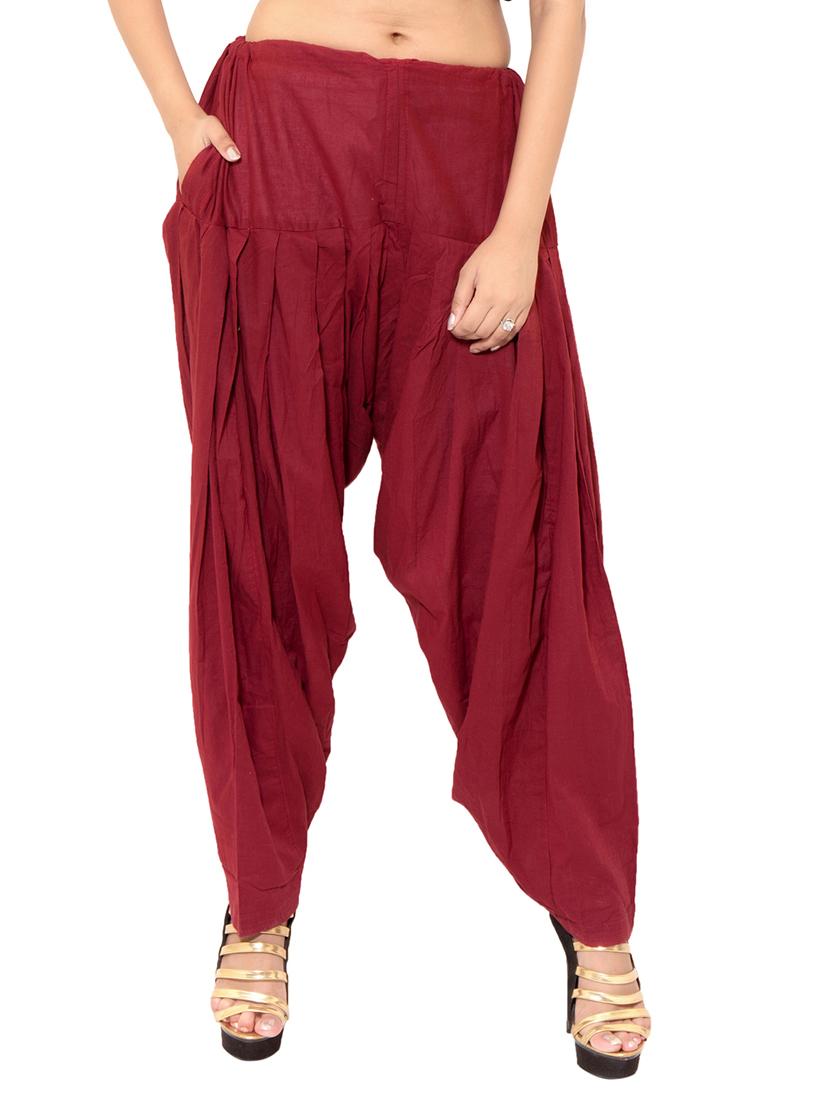 maroon cotton salwars