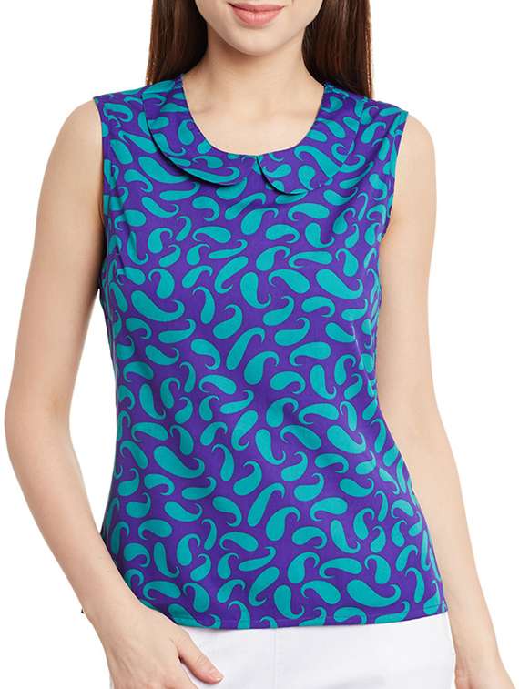 women's straight collared top