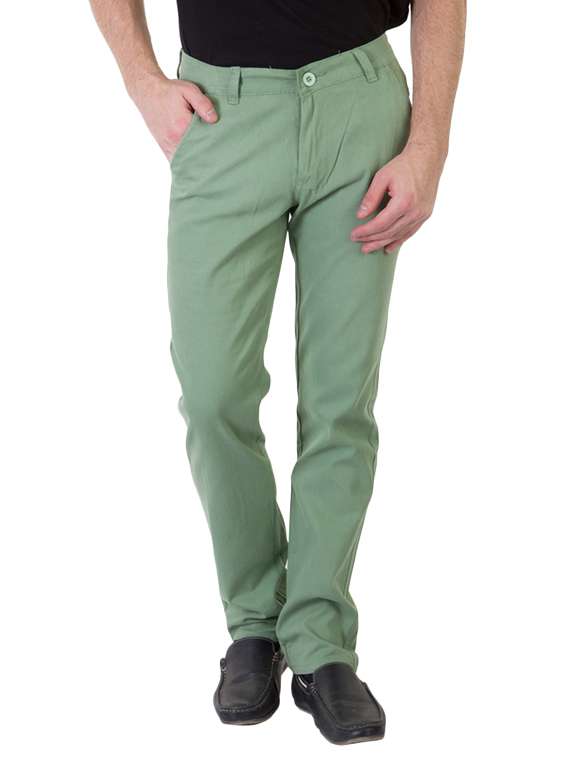 green cotton chinos