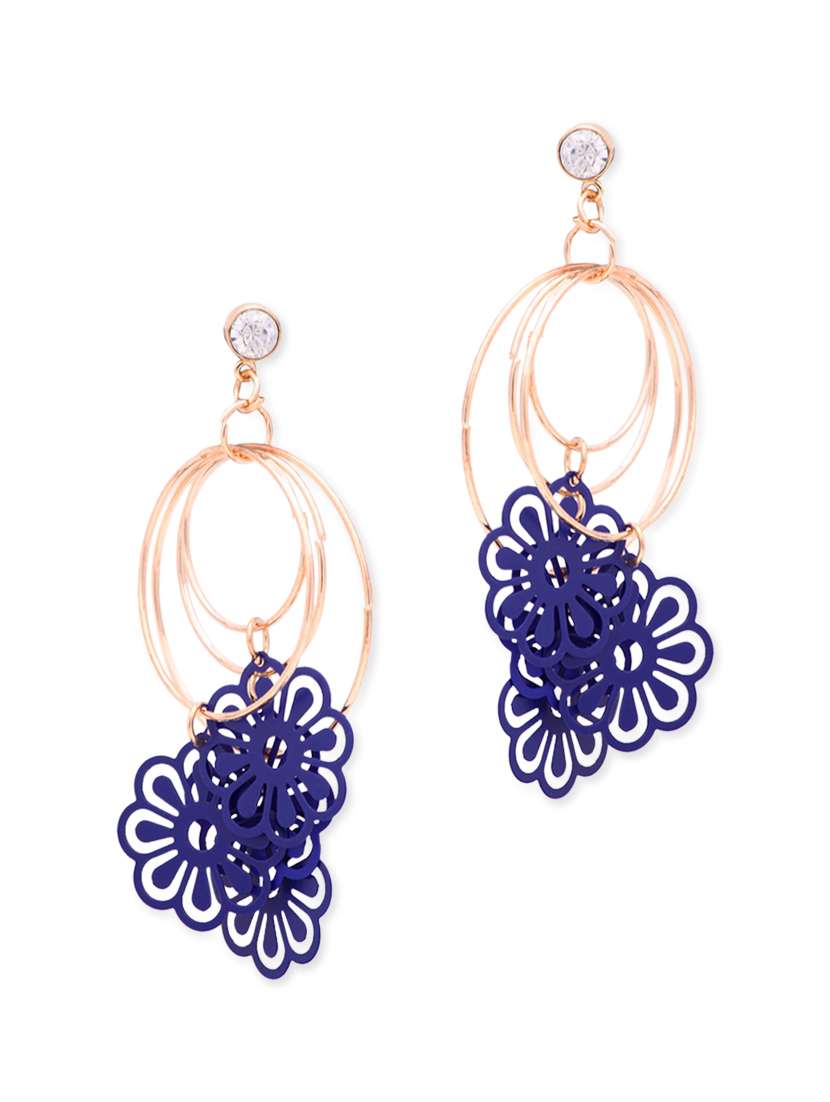 blue metal earring