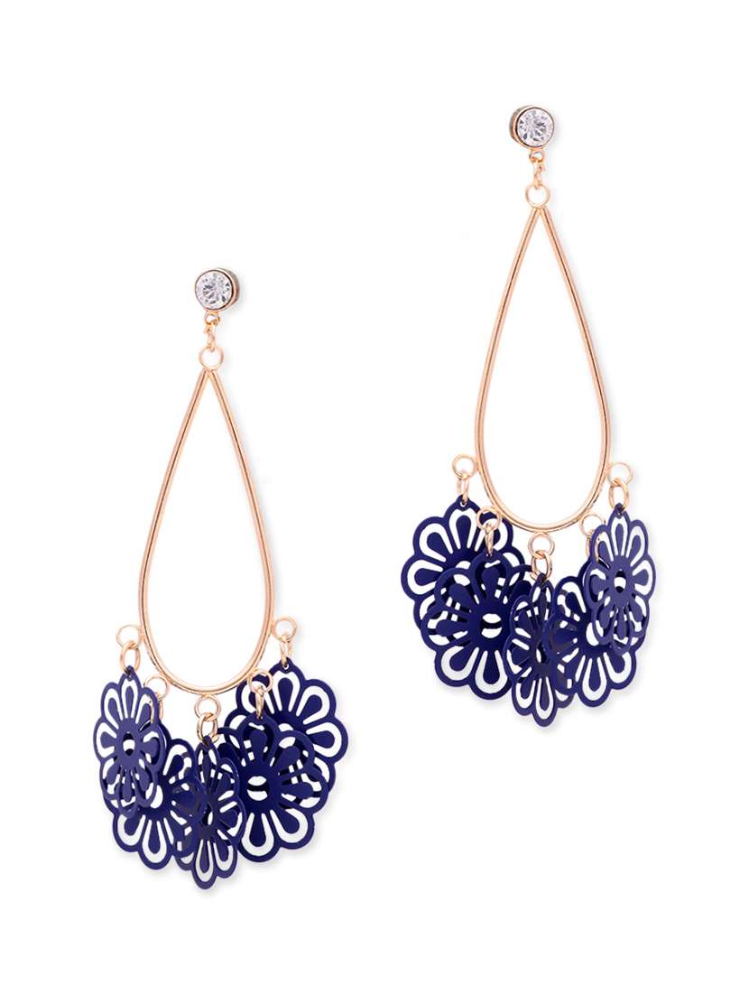 blue metal earring