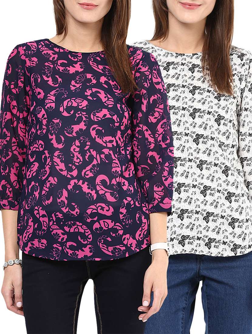 multi colored polyester regular top